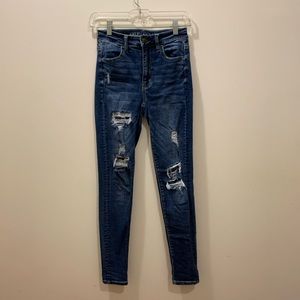 American Eagle High Rise Ripped Jeggings